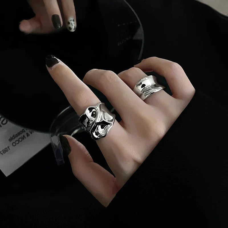 Minimalistische Ring für Frauen Mode Kreative Unregelmäßige Geometrische Aestethic Offene Ringe Geburtstag Party Schmuck Geschenk